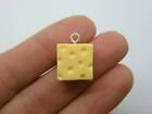 8 Cheese Charms Yellow Resin Silver Screw Bails  Fd407