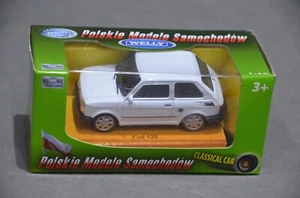 New Welly Polski Fiat 126 White Colour Diecast Model Classic Car Scale 1:43 8cm - Picture 1 of 6