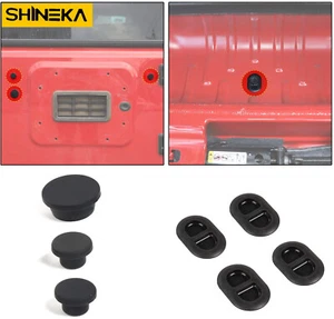 Tailgate Floor Drain Plugs Rubber Plugs Set for 2007-18 Jeep Wrangler JK Black - Picture 1 of 6