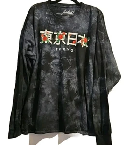 Popular Poison T-Shirt Unisex 2XL Tokyo Kanji Rose Tie Dye Tee Short Sleeve - Picture 1 of 4