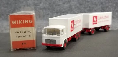 Wiking HO 1:87 471 MAN SEMI BOX TRUCK & TRAILER WEISS LEBKUCHEN W/BOX - Image 1 of 4