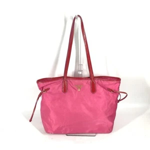 PRADA logo Bag Shoulder Bag Tote Bag Shoulder Bag Nylon / enamel pink - Picture 1 of 16