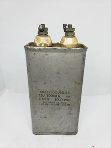 Condensador vintage Cornell Dubilier TJU 10040 G 4 MFD 1000 VDC amplificador de potencia - Imagen 1 de 9