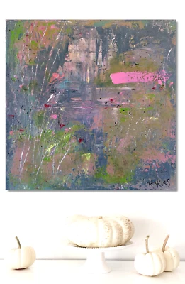 TOM KORS "MY SECRET POND II" CONTEMPORARY ART  * NATUR * TEICH * SEEROSEN - Bild 1 von 2