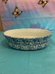 Roseville Ohio FP Freundschaft Keramik blau weiß Zoll Schale Made in USA - Bild 1 von 9