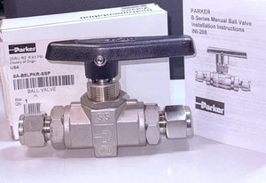 NEW Parker 8F-B8LJ2-SSP BALL VALVE 6000 PSI B SERIES 2WAY Stainless Steel 1/2” - Picture 1 of 5