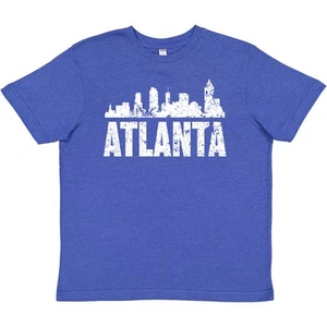 Inktastic Atlanta Skyline Grunge Youth T-Shirt Skylines Silhouette Georgia Born - Picture 1 of 9