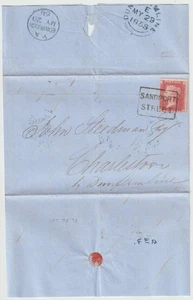 1858 Sandport Street Scots local cancelar carta edib john steedman dunfermline - Imagen 1 de 3