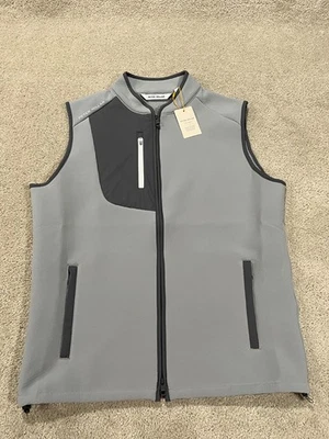 Peter Millar Vest Men Medium Gray Full Zip Crown Sport Golf Ms24ez40 Performance - Image 1 of 4