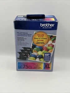 NUEVO Paquete de 3 cartuchos de tinta Brother LC75CL XL CIAN MAGENTA AMARILLO CADUCADO 09/2018 - Imagen 1 de 5