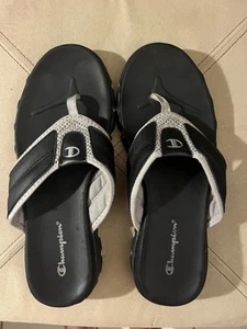 Ladies CHAMPION BL/Gry Slip On Flip Flops Sz 9 - Picture 1 of 3