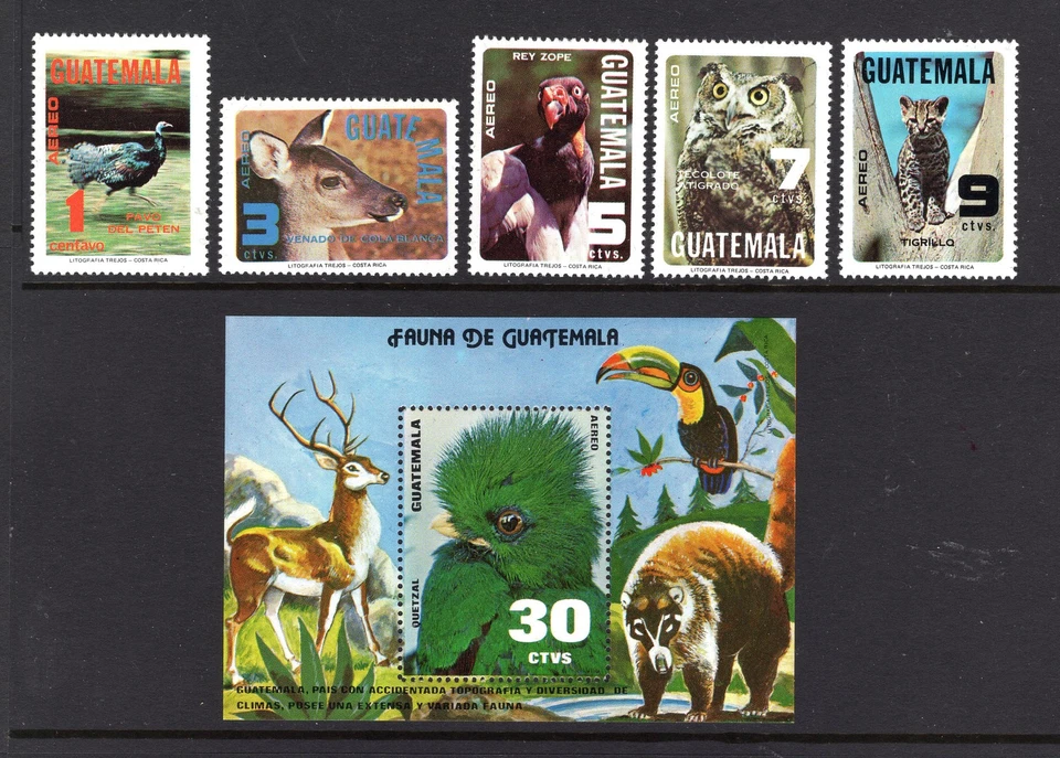 M28743 Guatemala 1979 Wildlife Set X5 +m/s UMM Sg 1124/9 Cat £22 Foto 1 de 1