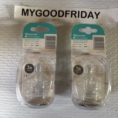 4 NanoBebe Because Nutrients Matter Extra Soft Silicone Nipples 6+M 3 Vents - Image 1 of 4