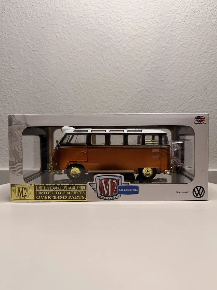 M2 Machines 1959 VW Microbus Deluxe USA Model Gold Chase 1 of 300 Walmart 1:24 - Image 1 of 4