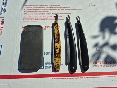 Vintage Straight Razor lot Union Cutlery, Wade & Butcher With Honing Block - Image 1 of 4