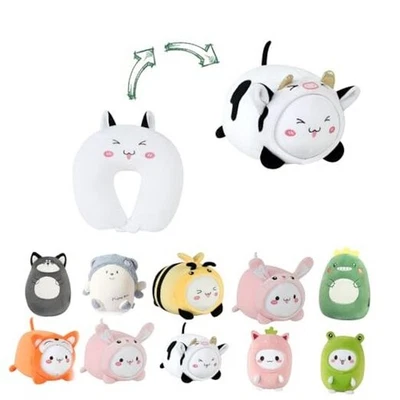 Almohada de viaje para niños - Almohada de cuello deformable 2 en 1 para QQ Milk Cow Foto 1 de 4