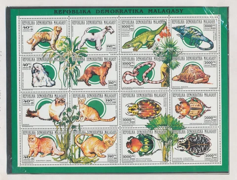 MALAGASY - Scott 1060a  - FVF MNH - 1993 - dogs, cats, insects, reptiles Cover