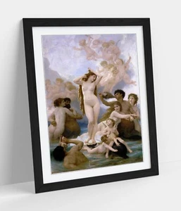 WILLIAM ADOLPHE BOUGUEREAU, EL NACIMIENTO DE VENUS - PÓSTER ARTÍSTICO ENMARCADO IMPRESIÓN 4 TALLAS - Imagen 1 de 10