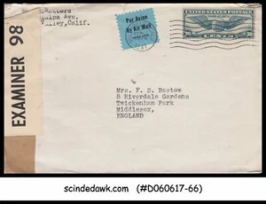USA - 1941 AIR MAIL envelope to ENGLAND - CENSORD - Picture 1 of 1