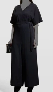 $365 Whitney Morgan Women's Black Short Sleeve V-Neck Jumpsuit Plus Size 2X - Picture 1 of 3
