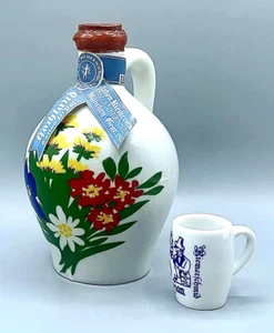 Schnapsflasche & Schnapsbecher Deutsche Keramik - Anton Riemerschmid handbemalt 60er Jahre - Bild 1 von 12