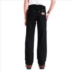 Pantalones de mezclilla 13MWBBK Wrangler para niños ajuste original negros tallas 8-16 NUEVO - Imagen 1 de 2