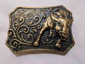 ✖ WESTERN STEER BULL Bronze Cowboy Rodeo Style ✖ Belt Buckle ✖ Roping Solid USA - Picture 1 of 7