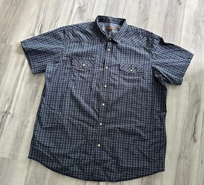 NORTHWEST TERRITORY Western Short Sleeve Shirt Pearl Snap Button Plaid Size XXLT - Image 1 of 4