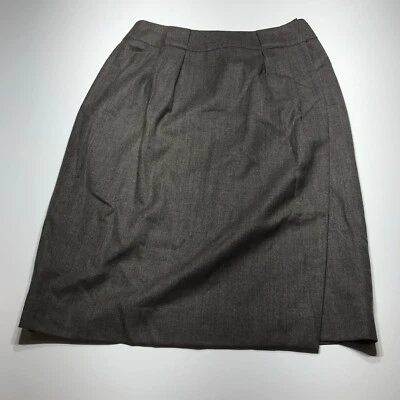 Falda vintage JH Collectibles para mujer talla 14 marrón 100 % pura marca de lana plisada Foto 1 de 4