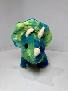 Linzy Dino-Mite Pal Plush Stuffed Blue Colorful Animal Dinosaur Triceratops 9” - Picture 1 of 5