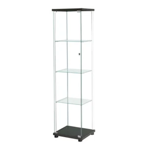 Stacked 164cm Display Cabinet Tempered Glass 4 Shelves Floor Standing Show Case - Picture 1 of 11