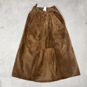 Vintage Outback Red Suede Leather Skirt Women Size 6 Midi Skirt Brown - Picture 1 of 10