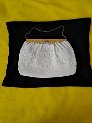 Vintage French Bag Shop beaded clutch purse -Satin lining and twp pockets inside - Image 1 of 4