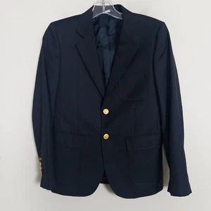 Brooks Brothers Junior Blazer L 14 Navy Loro Piana 100% Wool Red Fleece *Defect - Picture 1 of 9