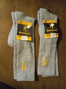 NEW BROWNING HOSIERY WOOL BLEND SOCKS MENS 9-11 Slightly Irregular 2 Pair Gray  - Picture 1 of 2