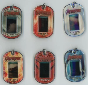 Marvel Avengers: Age of Ultron Dog Tag Film Cell Relic Complete Set (6) - Picture 1 of 13