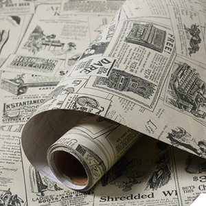 10m Retro Newspaper Wallpaper Vinyl Self Adhesive Wall Sticker Furniture Decor - Picture 1 of 7