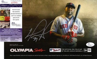David Ortiz Red Sox Signed 7x11 Promo Photo (Olympia Sports - New Era)  JSA COA - Image 1 of 3