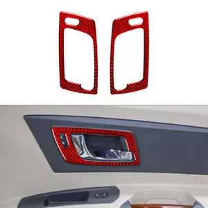 2 piezas cubierta de manija delantera de fibra de carbono roja para Cadillac CTS 2003-2007 - Imagen 1 de 16