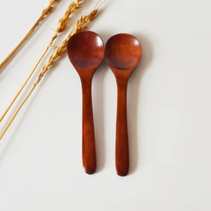 5 Pcs Small Spoons Nanmu Rice Child Honey Stirrer Wood Teaspoons for Mixing - Picture 1 of 12