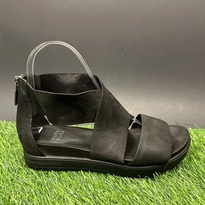 Eileen Fisher Sandalen Damen 6 schwarz Leder Plateau Riemchen Slipper Reißverschluss - Bild 1 von 11