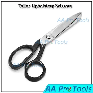 Scissors 8 inch Heavy Duty Industrial Tailor Scissor Shears Fabric Leather Black - Picture 1 of 3