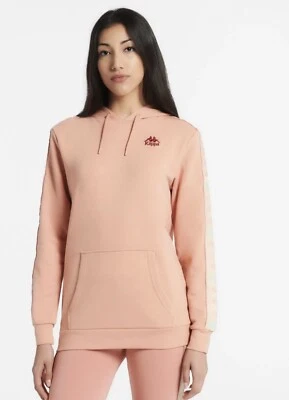 Kappa 222 Banda Budy 3 Felpa con Cappuccio Donna Rosa Corallo Beige Lt-Verde Lt 331328W-A17 - Immagine 1 di 3