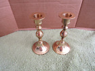 VINTAGE (2)  BRASS TAPAR CANDLE HOLDERS  5 1/2" TALL X 2.5" BASE