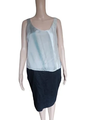 Nina Ricci Womens Sleeveless Sheath Pencil Dress Drop Waist Colorblock Size 42 - Image 1 of 4