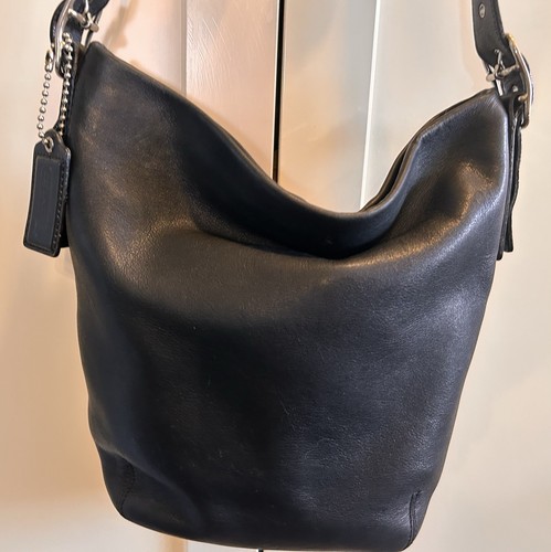 Autentica borsa a tracolla Coach 9186 Legacy Soho secchiello borsello in pelle nera