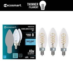 40-Watt Equiv. B11 Dimmable E12 Candelabra LED Vintage Edison Daylight (3-Pack) - Picture 1 of 1