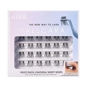 KISS FALSCARA Lash Extension Kit, Natural Wispy, Black, 24 Lash Clusters - Picture 1 of 6