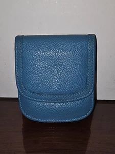 One World Taxi Wallet Blue Leather Minamilist Bifold Compact Wallet-VEUC! - Picture 1 of 16