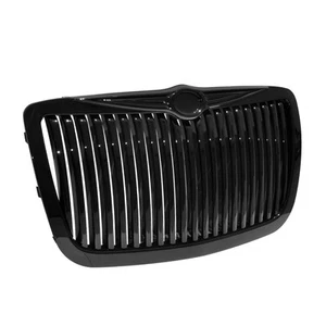 Fits 2005-2010 Chrysler 300 300C Limited Srt8 Glossy Black Vertical Hood Grille - Picture 1 of 1